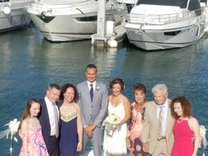 A beautiful wedding reception on the yacht