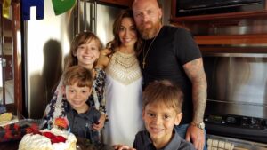 A beautiful family with a birthday celebration
